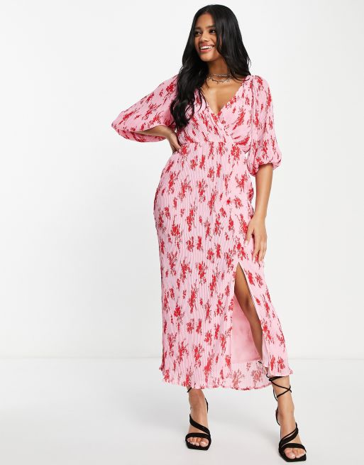 Asos red best sale floral maxi dress