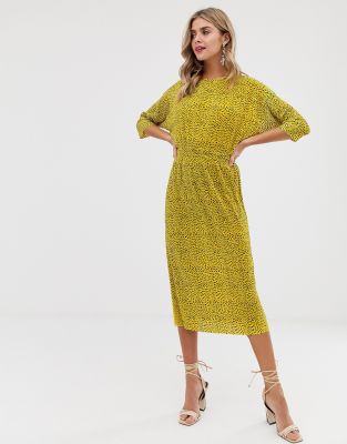 asos plisse midi dress