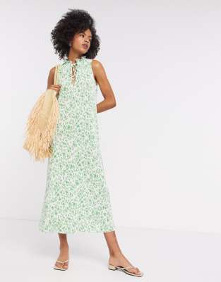 asos green midi dress