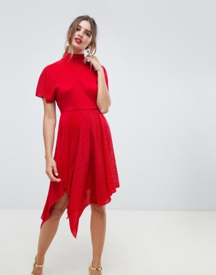 asos plisse midi dress