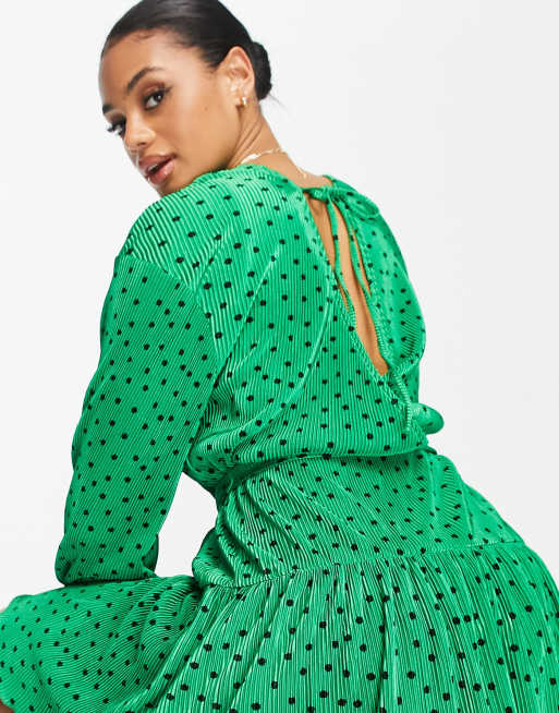 Asos green polka dot dress sale