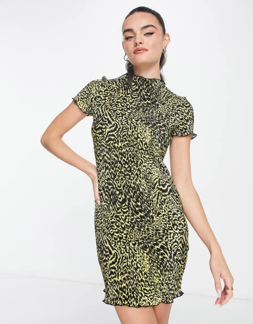 Asos yellow leopard outlet print dress