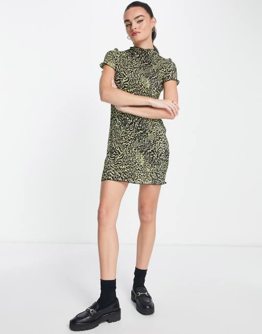 Asos yellow hotsell leopard print dress