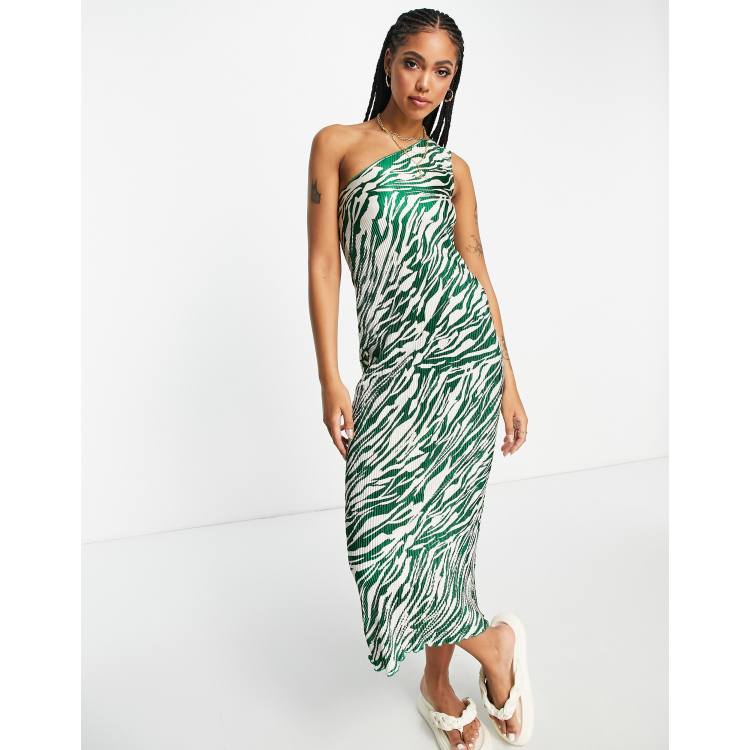 One shoulder zebra outlet dress