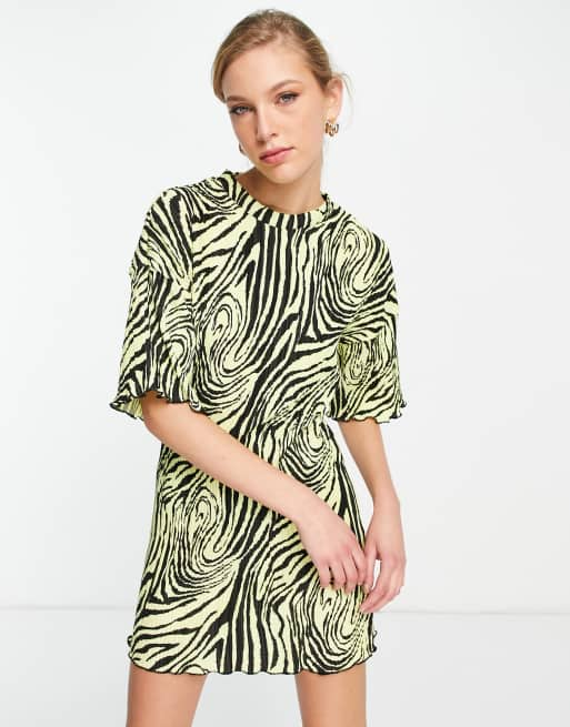 Asos yellow zebra clearance dress