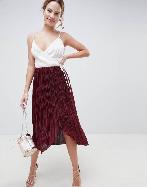 Asos burgundy hotsell midi skirt