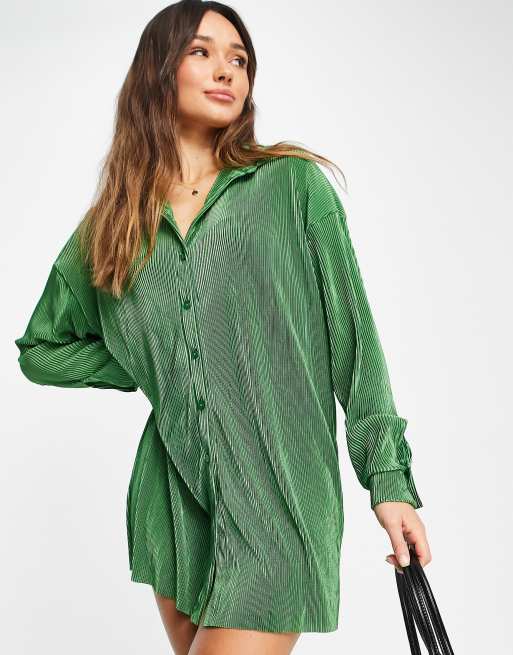 Asos green sales shirt dress