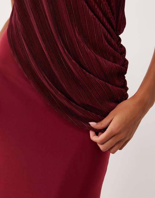 ASOS DESIGN Plissee-Maxikleid mit Kontrast und drapiertem Neckholder, 2 von 4