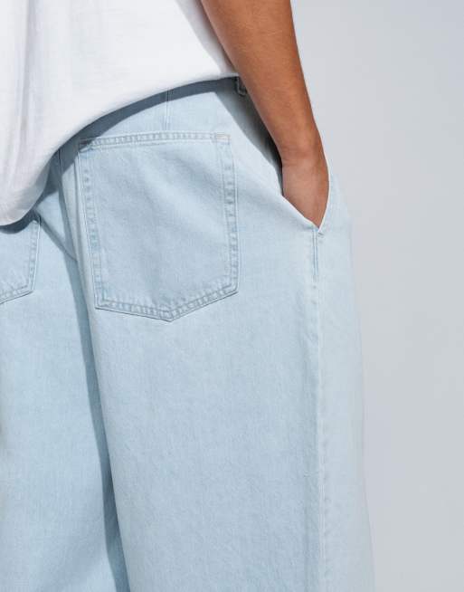 ASOS DESIGN - Plisserede barrel-jeans i lyseblå vask, 5 af 5