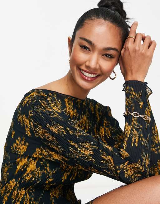 ASOS DESIGN - Plisseret minikjole i blomsterprint, 2 af 4
