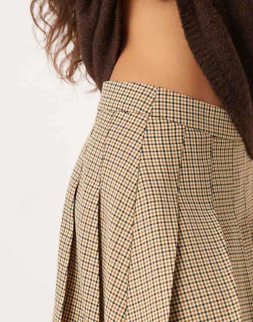 ASOS DESIGN - Plisseret mininederdel i sort/hvide tern, 3 af 5