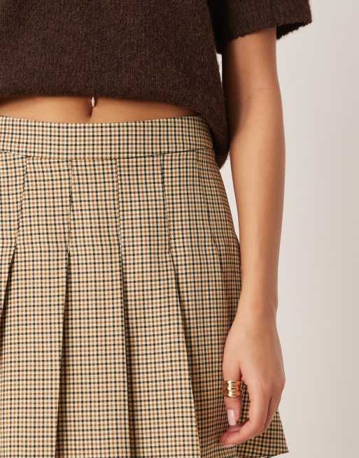 ASOS DESIGN - Plisseret mininederdel i sort/hvide tern, 5 af 5