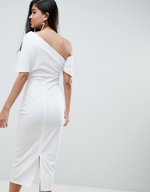 ASOS DESIGN plisseret pencilkjole med off-the-shoulder, 2 af 4