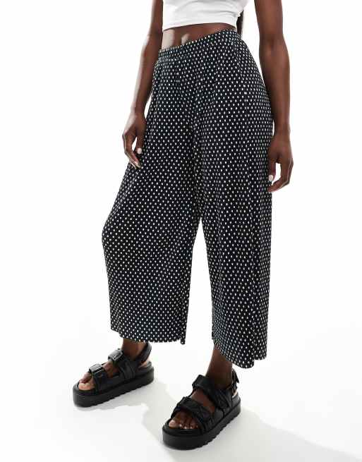 ASOS DESIGN – Plissierter Hosenrock in mit weitem Bein und Punkten, 5 von 5
