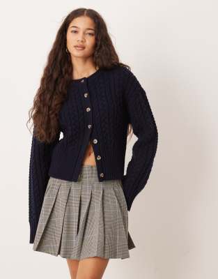 ASOS DESIGN - Plissierter Minirock mit Karomuster-Bunt