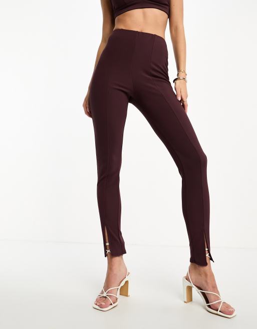 ASOS DESIGN – Plommonfärgade leggings extra smal passform, del av set, 2 av 4