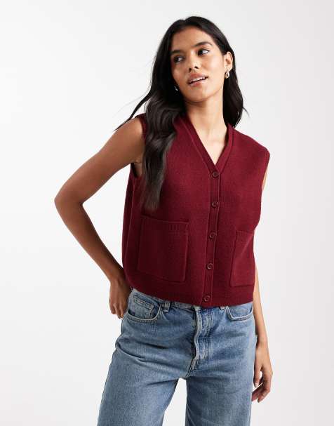 ASOS DESIGN – Plommonlila, strukturerad kostymväst med boxig passform - view 1