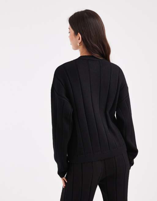 ASOS DESIGN - Pluizig gebreid vest in zwart, deel van co-ord set, 2 van 4