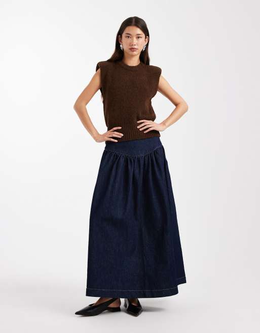 ASOS DESIGN - Pluizige gebreide tanktop met schoudervullingen in chocoladebruin, 3 van 4