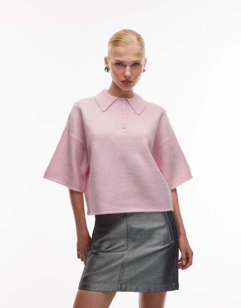 ASOS DESIGN - Pluizige polotop met nette pasvorm in roze - view 1
