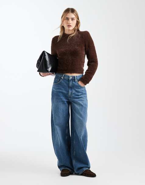 ASOS DESIGN - Pluizige top in chocoladebruin - view 1