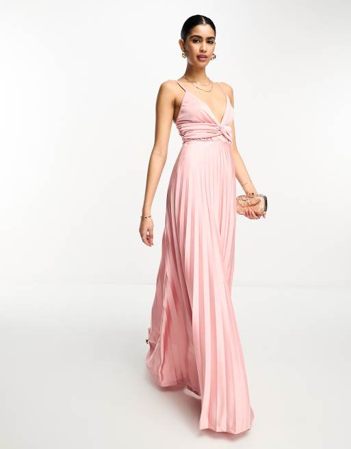 Rose gold pleated clearance dress