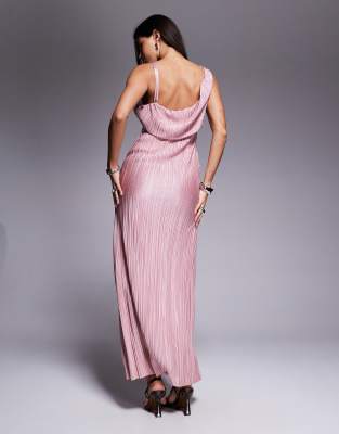 Asos Design Plunge Drape Plisse Maxi Dress