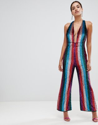 multi striped jumpsuit