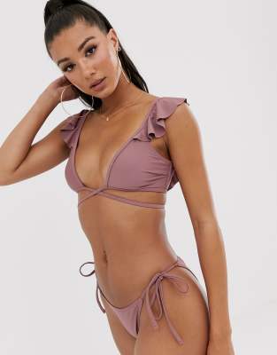 asos frill bikini