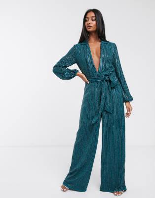 all over sequin jumpsuit