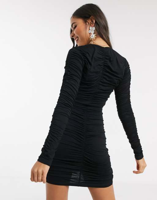 Asos black shop long sleeve dress