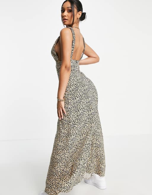 asos leopard maxi dress