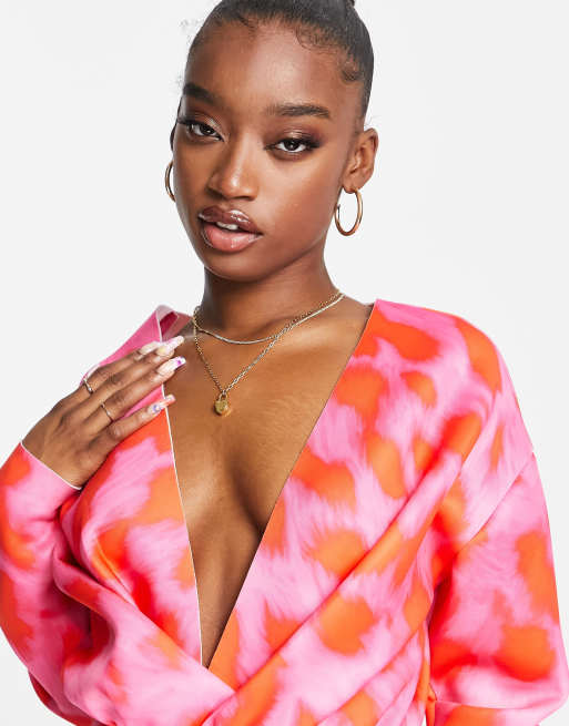 Asos pink leopard dress best sale