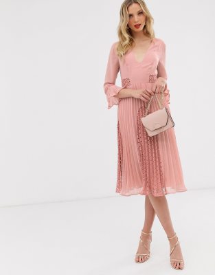 pink midi dress asos