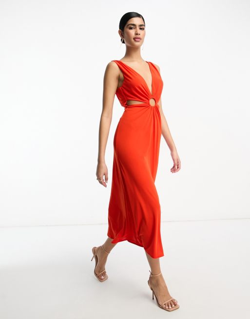 Asos robe cocktail rouge hot sale