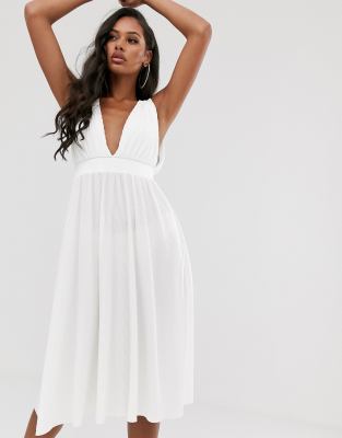 asos plisse midi dress
