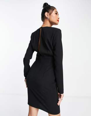 asos black funeral dress