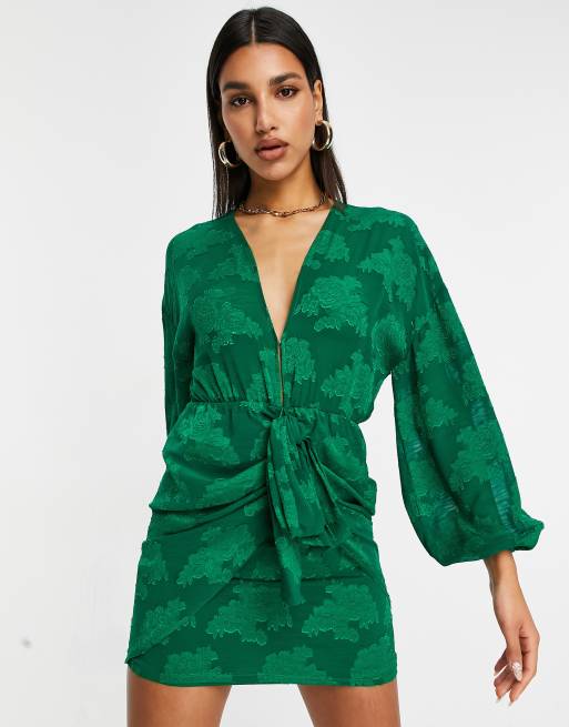 Green 2024 jacquard dress