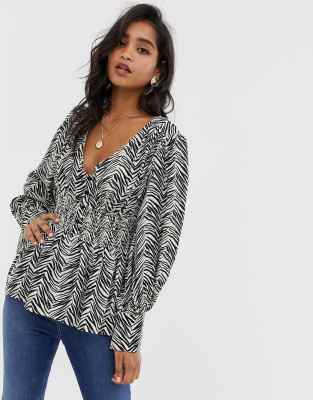asos zebra print top