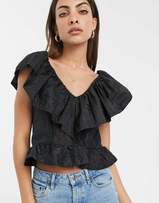 Ruffle cheap plunge top