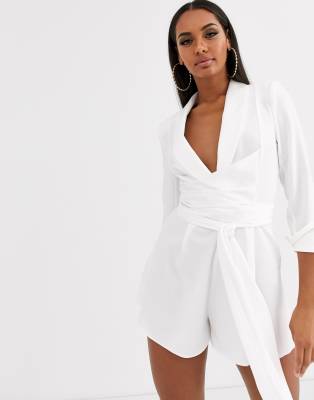 white tux playsuit