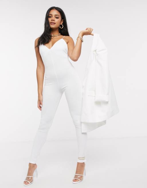 White hot sale unitard jumpsuit