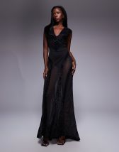 ASOS DESIGN hybrid sleeveless dropped waist maxi dress with godets