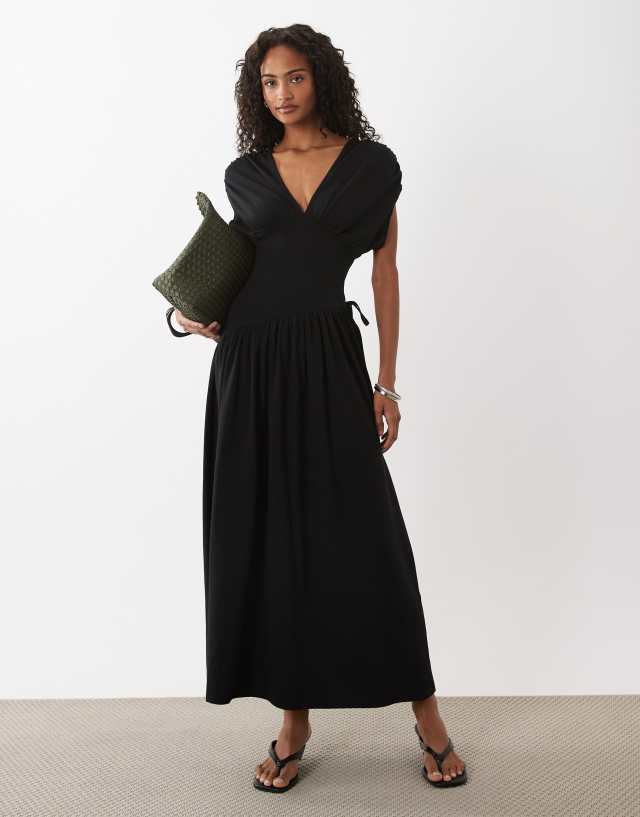 asos black plunge dress Design - Midi - Women - Cotton/Spandex - 12 US Bariano Australia Dress- Elegant this versatile maxi dress New Release 24th June 2026 W Suit Jacket/Waist Size:52/46