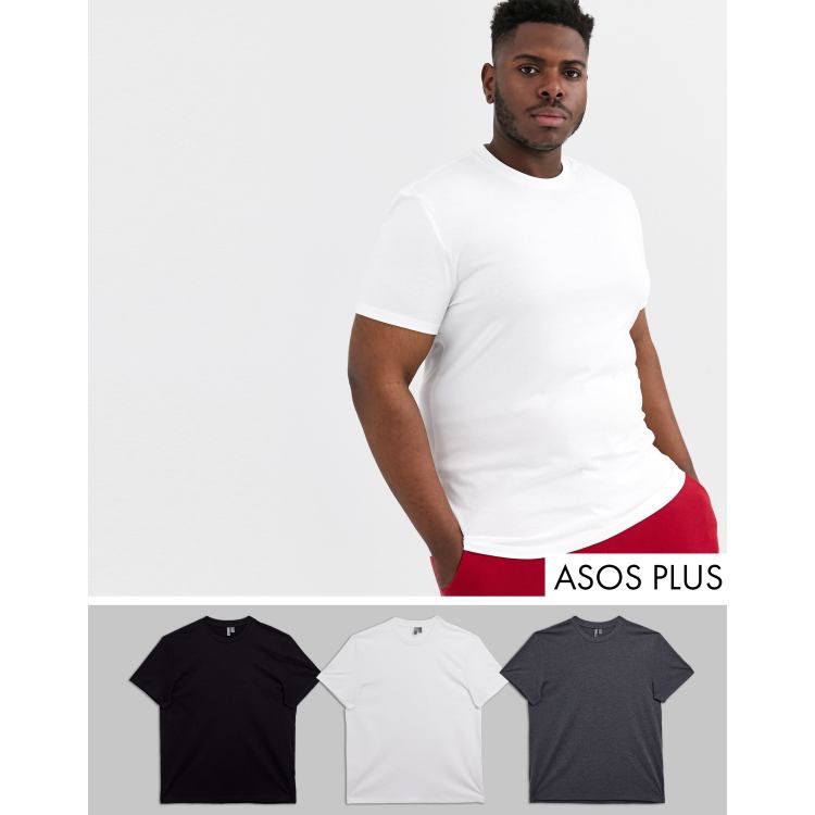 ASOS DESIGN Plus 3 pack t-shirt with crew neck | ASOS