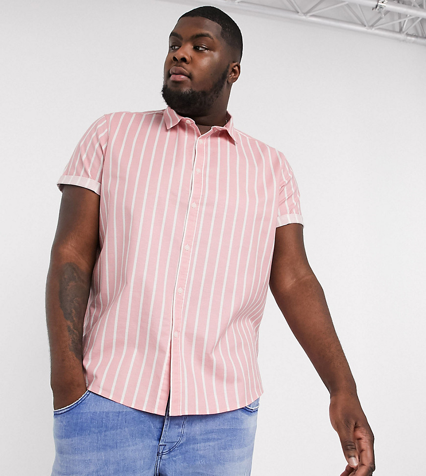 ASOS DESIGN Plus - Camicia vestibilità classica rosa a righe