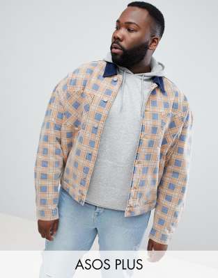 denim checkered jacket