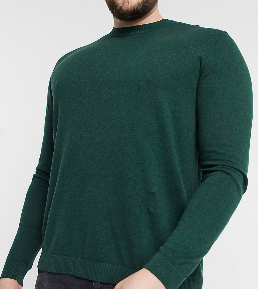 ASOS DESIGN Plus cotton sweater in forest green
