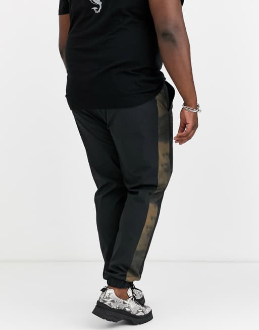 ASOS DESIGN Plus – Czarne obcisłe joggersy z lampasami, 2 z 4