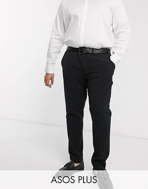 ASOS DESIGN – Plus – Czarne spodnie garniturowe o bardzo obcisłym kroju
